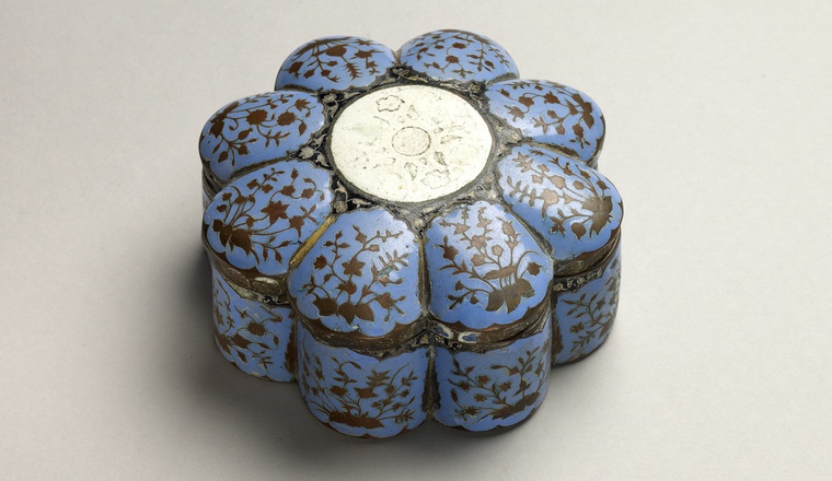 <span class="title">An Important Enamelled Pandan<span class="title_comma">, </span></span><span class="year">Mughal, Akbar period, possibly from Multan in the Punjab, c.1570-1600</span>