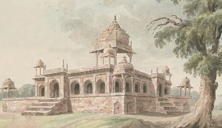 <span class="title">The tomb of Maryam az-Zamani, the Emperor Jahangir’s mother, at Sikandra<span class="title_comma">, </span></span><span class="year">Murshidabad, 1795–1810</span>