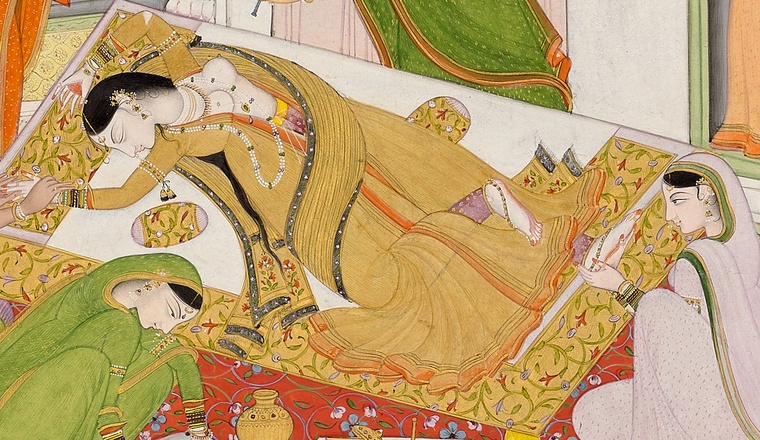 <span class="title">The Lovesick Lady<span class="title_comma">, </span></span><span class="year">Mandi, 1810–20, attributed to Sajnu and workshop</span>