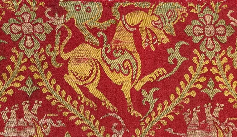 <span class="title">Sultanate Silk Fragment with Hybrid Animals<span class="title_comma">, </span></span><span class="year">India, 15th or early 16th century</span>